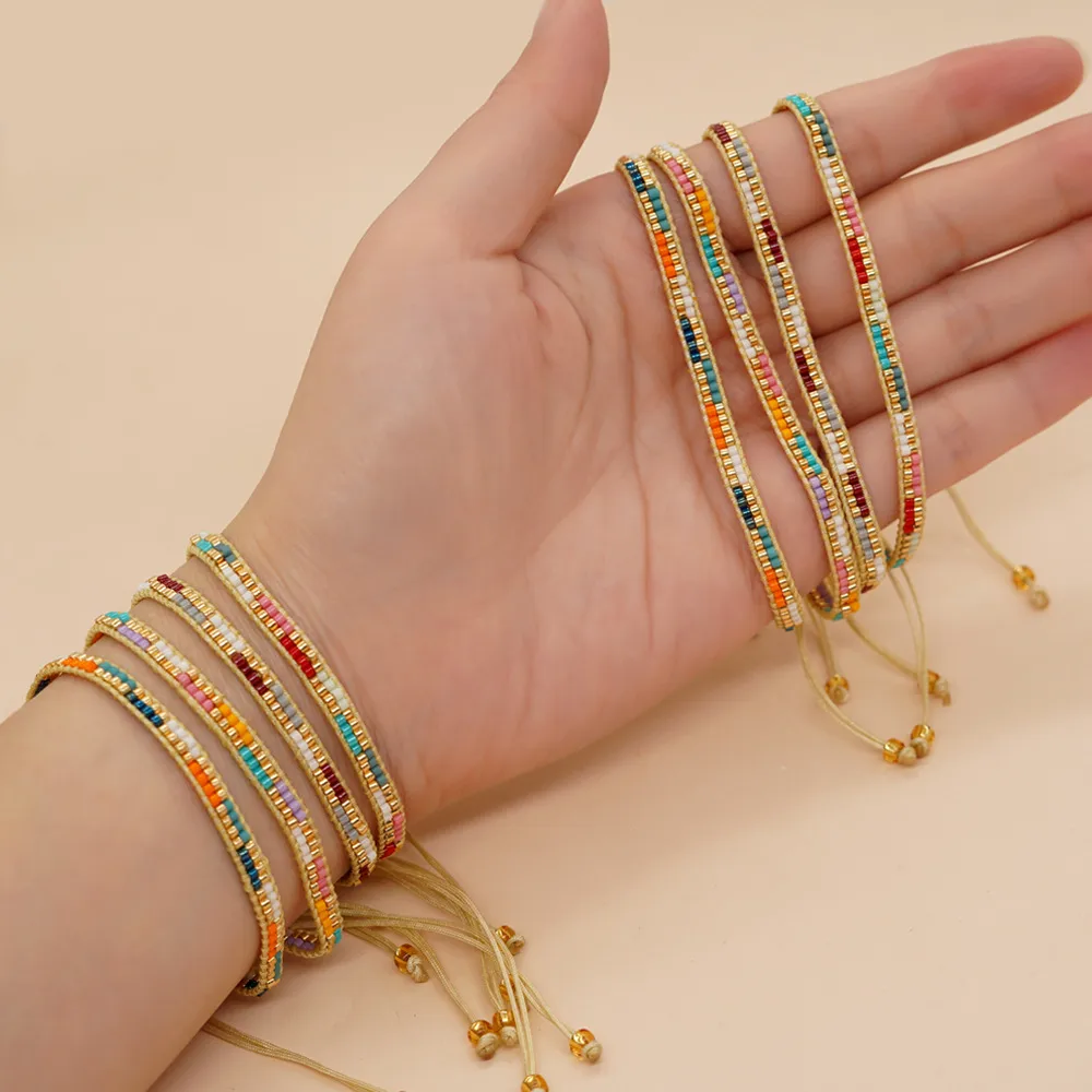 Ethnic Style Simple Style Colorful Seed Bead Knitting Women's Bracelets display picture 5