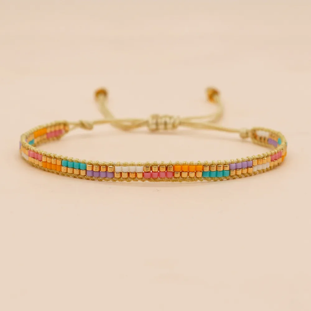 Ethnic Style Simple Style Colorful Seed Bead Knitting Women's Bracelets display picture 7