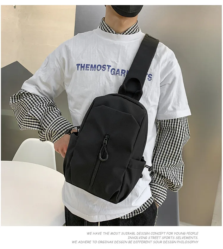 Foreign Trade Messenger Bag Men's Simple Shoulder Bag Men's Shoulder Bag New Chest Bag Small Backpack Sports Small Crossbody Bag display picture 7