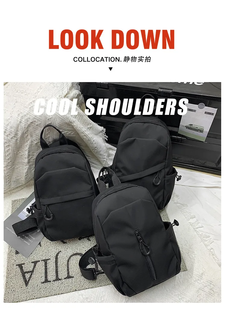 Foreign Trade Messenger Bag Men's Simple Shoulder Bag Men's Shoulder Bag New Chest Bag Small Backpack Sports Small Crossbody Bag display picture 32