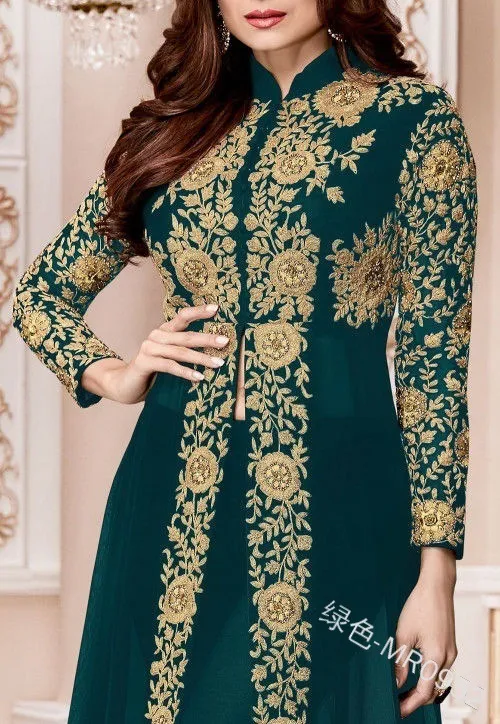 European And American Fashion Stand-up Collar & Lace Chiffon Dress Retro Style Women's Long Sleeve Lace Patchwork Waist-Slimming Dress display picture 14