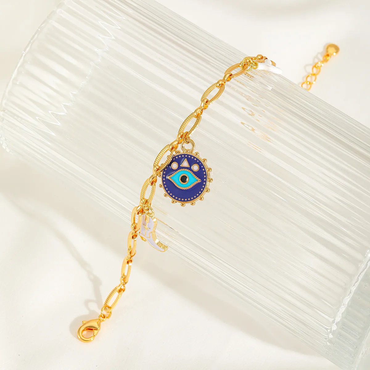 IG Style Basic Commute Devil's Eye Chili 304 Stainless Steel Alloy Copper Enamel Women's Rings Bracelets display picture 9
