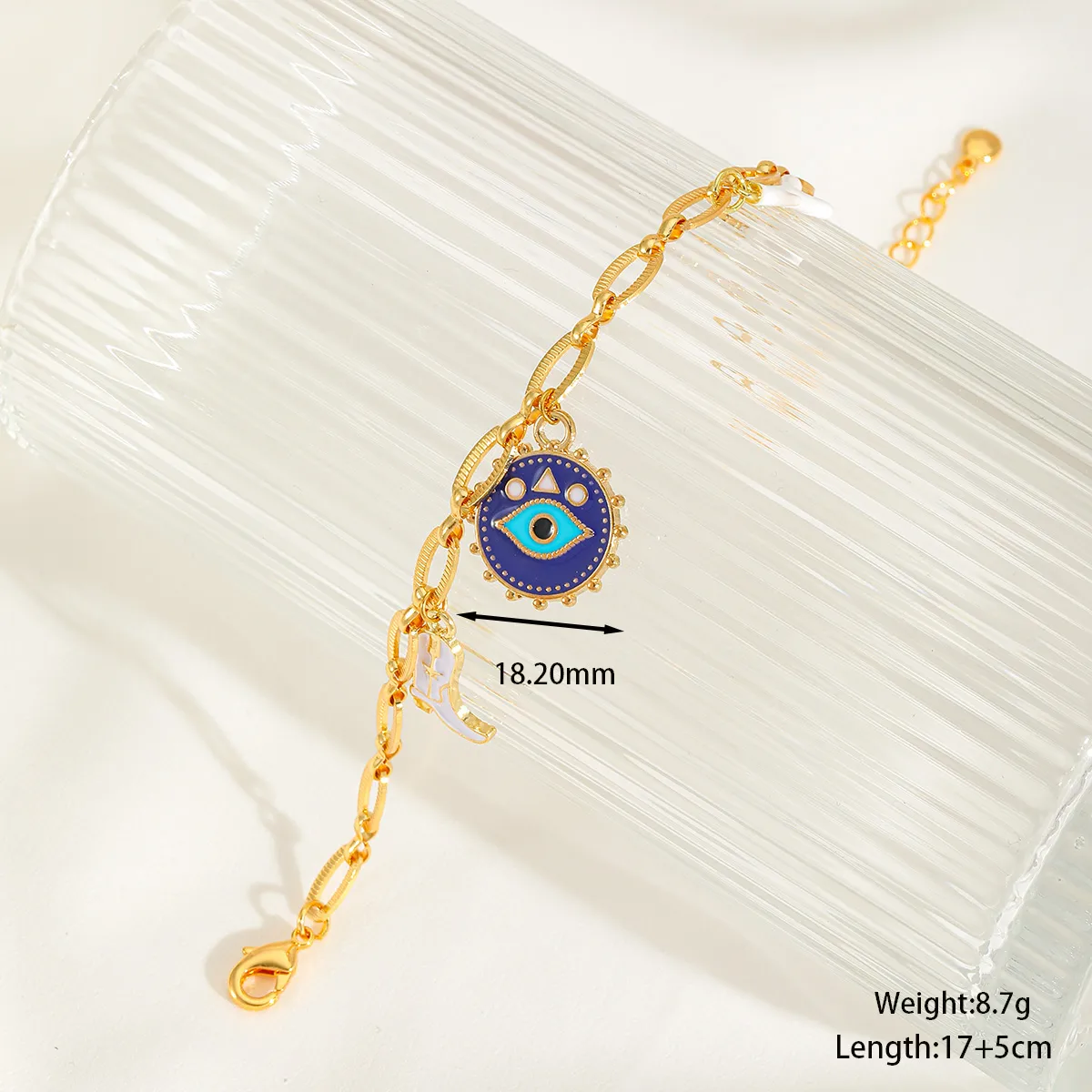 IG Style Basic Commute Devil's Eye Chili 304 Stainless Steel Alloy Copper Enamel Women's Rings Bracelets display picture 10