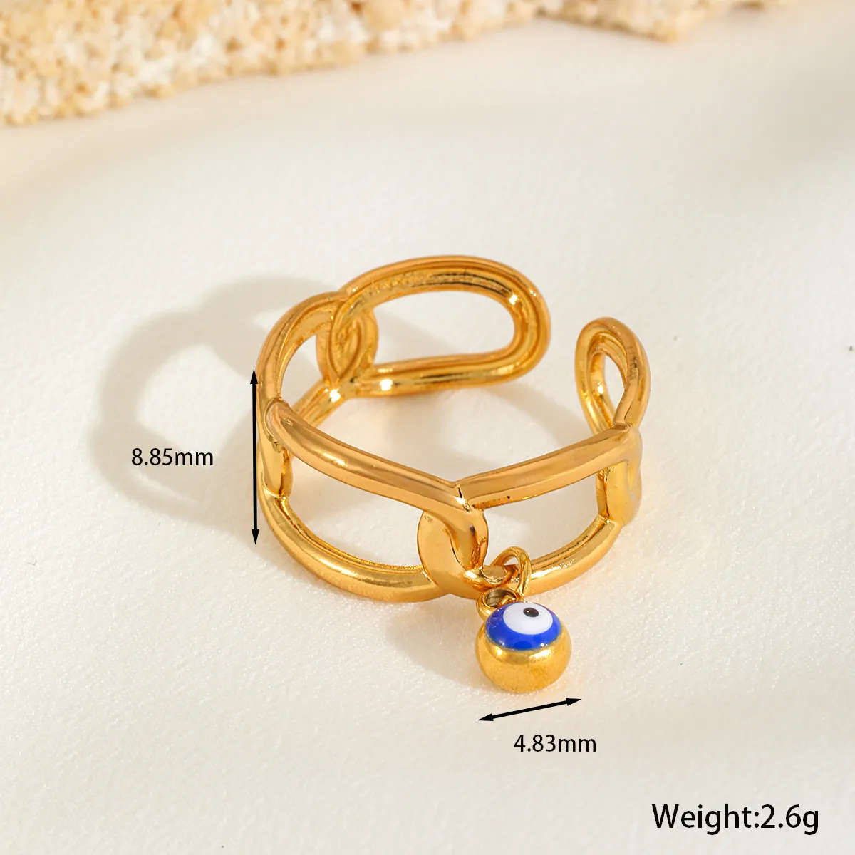 IG Style Basic Commute Devil's Eye Chili 304 Stainless Steel Alloy Copper Enamel Women's Rings Bracelets display picture 12