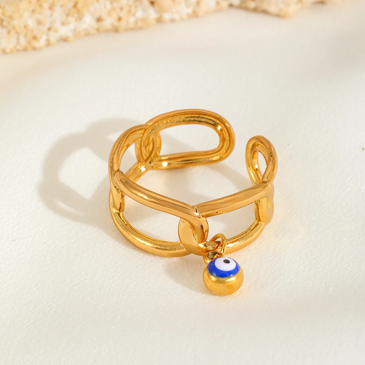 IG Style Basic Commute Devil's Eye Chili 304 Stainless Steel Alloy Copper Enamel Women's Rings Bracelets display picture 11