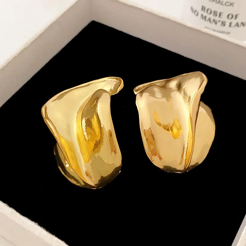 1 Pair Retro Classic Style Irregular Solid Color Irregular Plating Alloy Ear Studs display picture 5