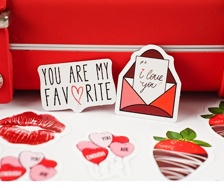 1 Set Letter Heart Shape Rose Daily Valentine'S Day Paper Cartoon Style Stickers display picture 3