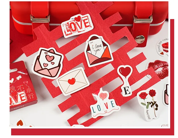 1 Set Letter Heart Shape Rose Daily Valentine'S Day Paper Cartoon Style Stickers display picture 2