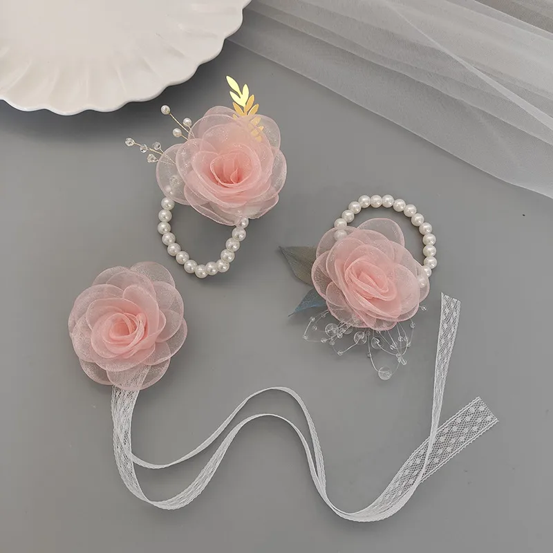 Bridesmaid Wrist Flower Bride Wedding Sisters Group Handed Flower Wedding Mori Style Beautiful Super Fairy Bracelet Wedding Supplies 5429 display picture 12