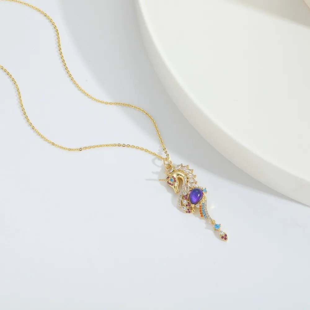 Hawaiian Animal Copper Zircon 14K Gold Plated Women's Pendant Necklace display picture 1