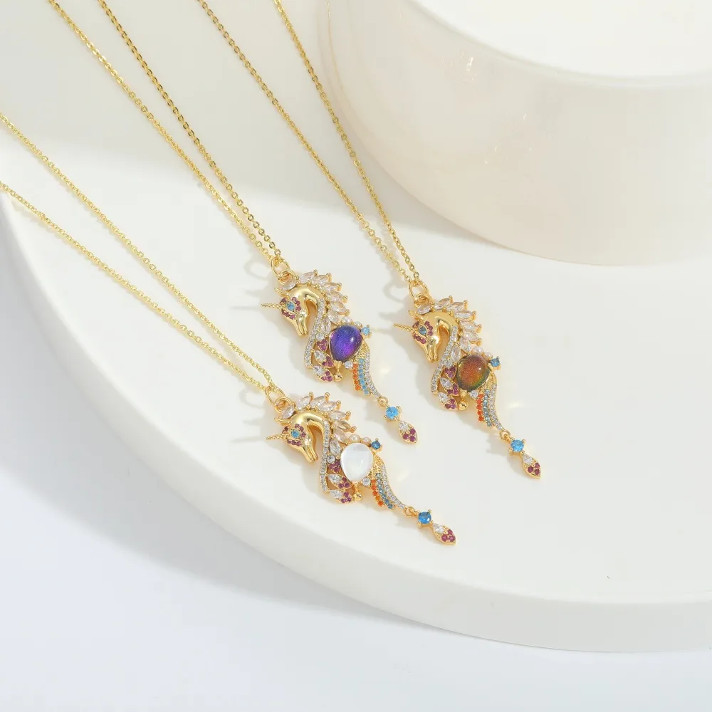 Hawaiian Animal Copper Zircon 14K Gold Plated Women's Pendant Necklace display picture 4