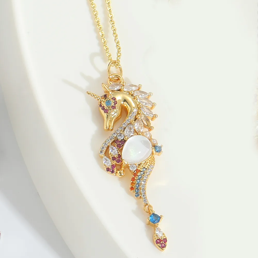 Hawaiian Animal Copper Zircon 14K Gold Plated Women's Pendant Necklace display picture 14