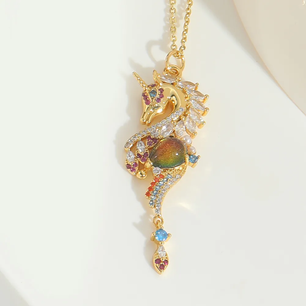 Hawaiian Animal Copper Zircon 14K Gold Plated Women's Pendant Necklace display picture 13