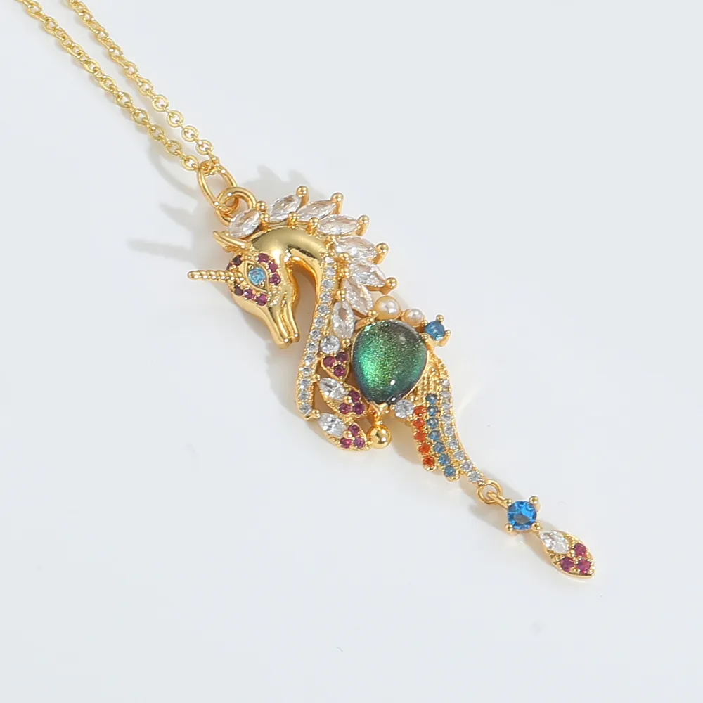 Hawaiian Animal Copper Zircon 14K Gold Plated Women's Pendant Necklace display picture 12