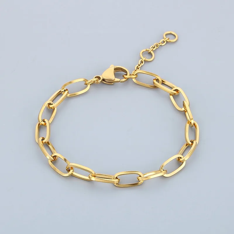 Simple Style Oval 304 Stainless Steel 18K Gold Plated Unisex Bracelets display picture 6