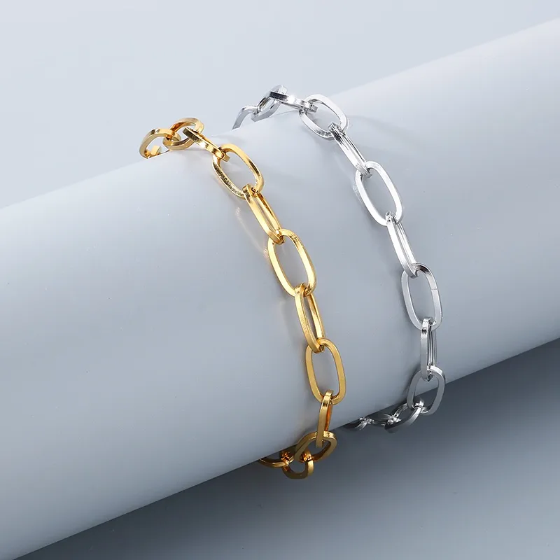 Simple Style Oval 304 Stainless Steel 18K Gold Plated Unisex Bracelets display picture 8