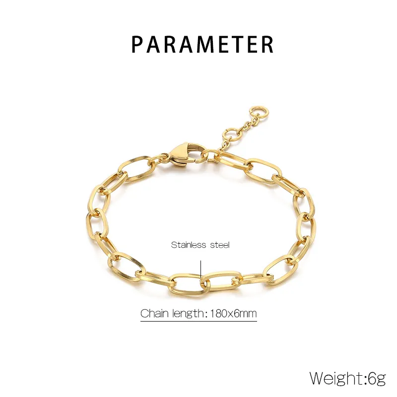 Simple Style Oval 304 Stainless Steel 18K Gold Plated Unisex Bracelets display picture 1