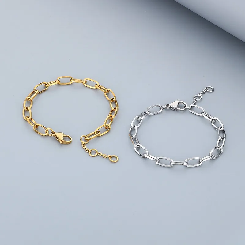 Simple Style Oval 304 Stainless Steel 18K Gold Plated Unisex Bracelets display picture 11