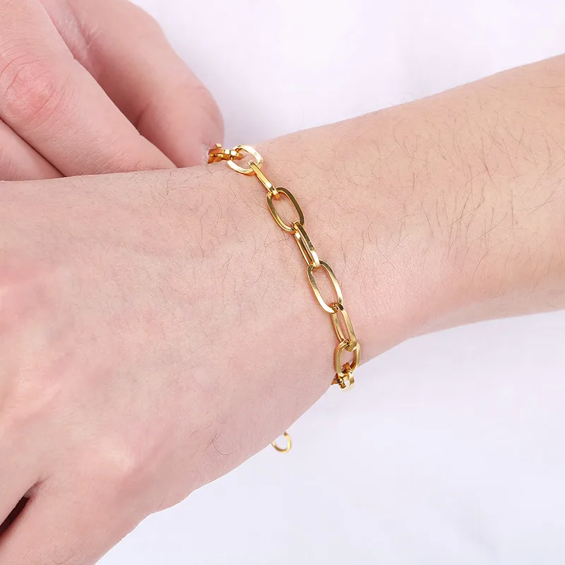 Simple Style Oval 304 Stainless Steel 18K Gold Plated Unisex Bracelets display picture 13