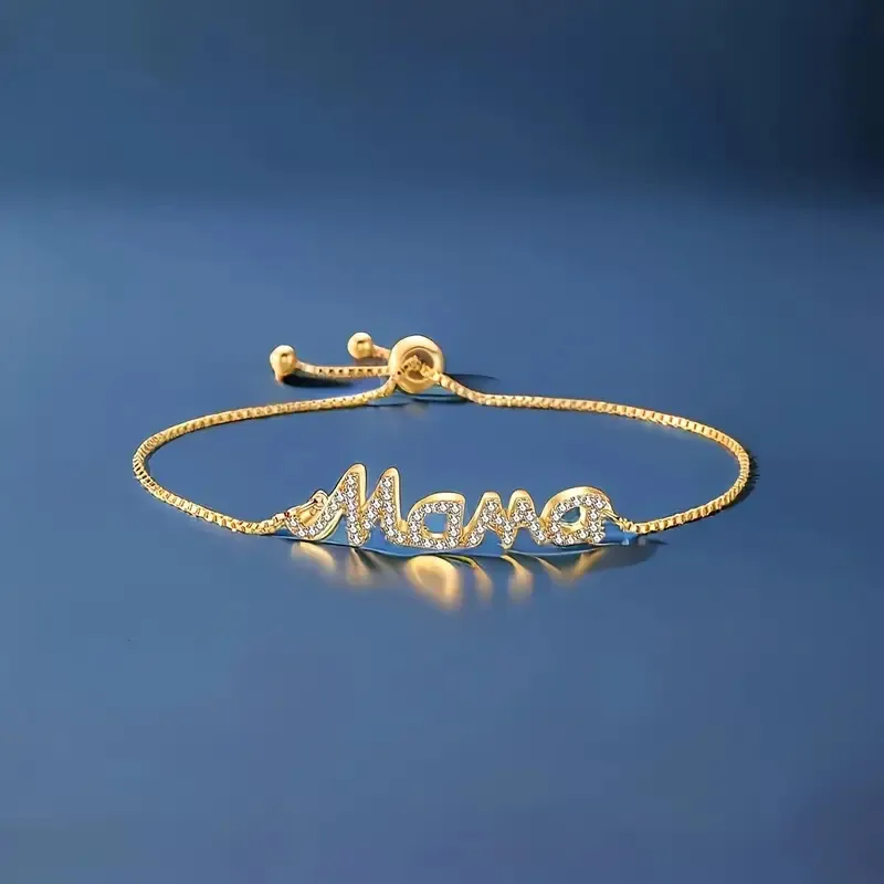 Casual Modern Style Simple Style Letter Alloy Rhinestone Mother'S Day Women's Bracelets display picture 3