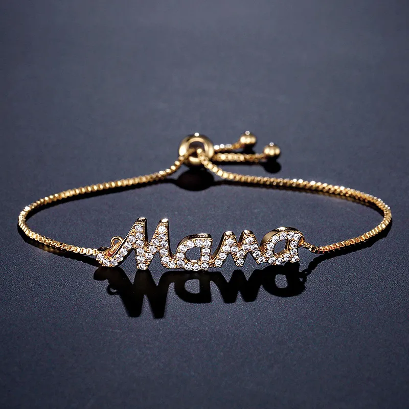 Casual Modern Style Simple Style Letter Alloy Rhinestone Mother'S Day Women's Bracelets display picture 7