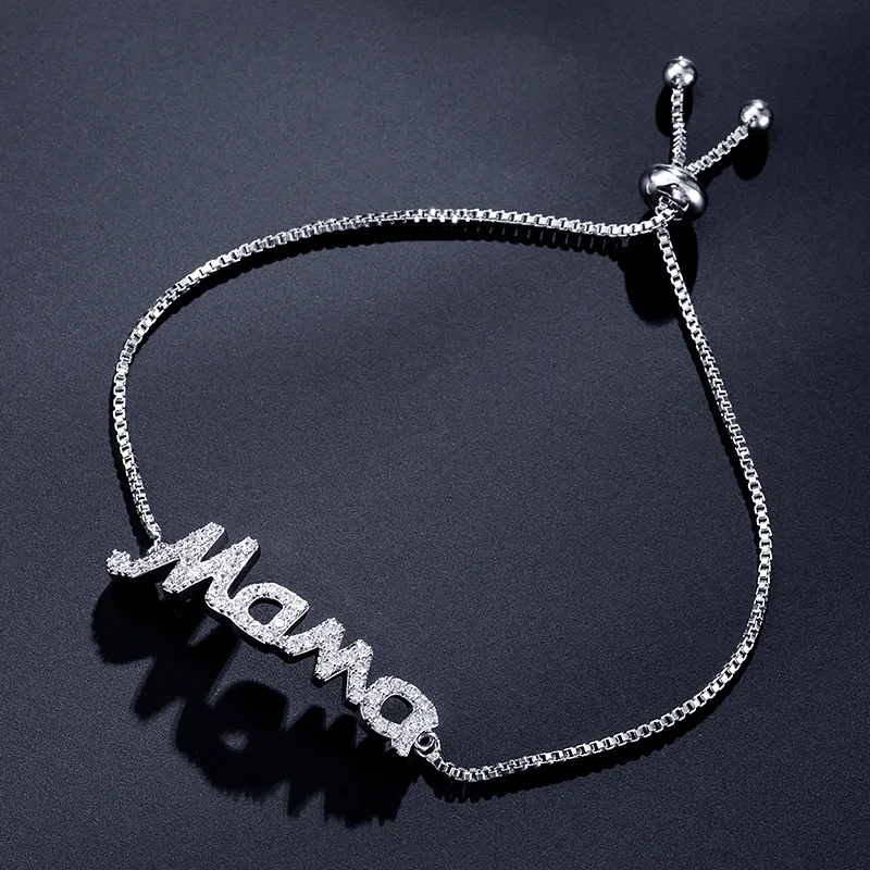 Casual Modern Style Simple Style Letter Alloy Rhinestone Mother'S Day Women's Bracelets display picture 8