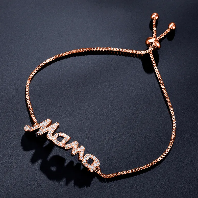 Casual Modern Style Simple Style Letter Alloy Rhinestone Mother'S Day Women's Bracelets display picture 9