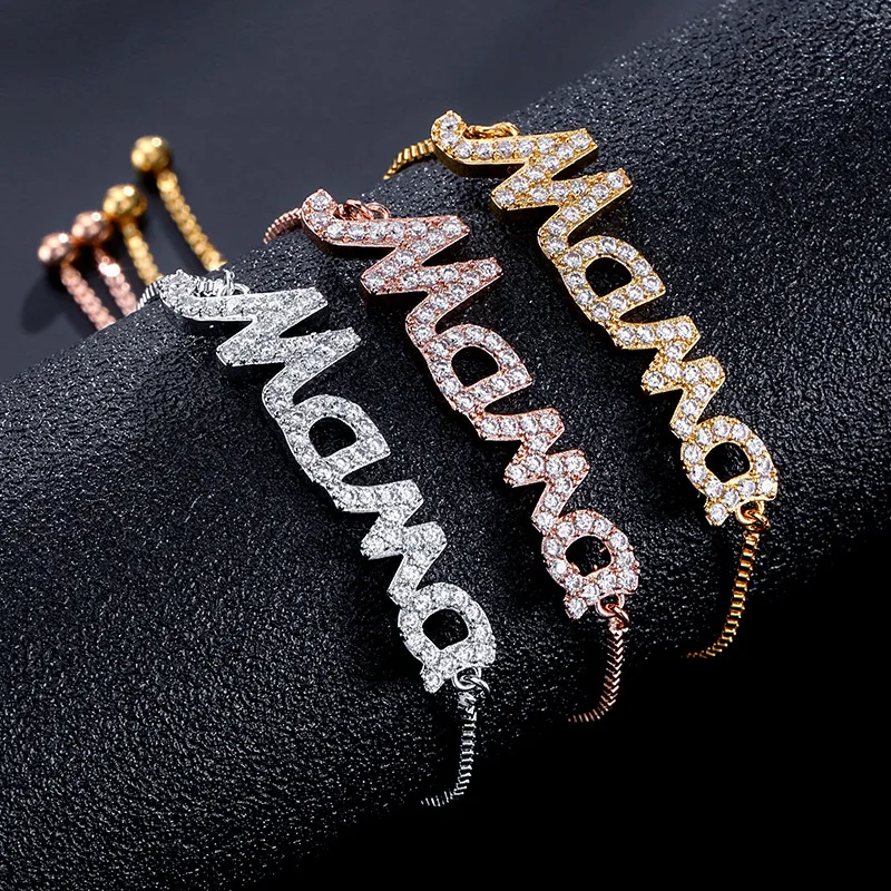 Casual Modern Style Simple Style Letter Alloy Rhinestone Mother'S Day Women's Bracelets display picture 10