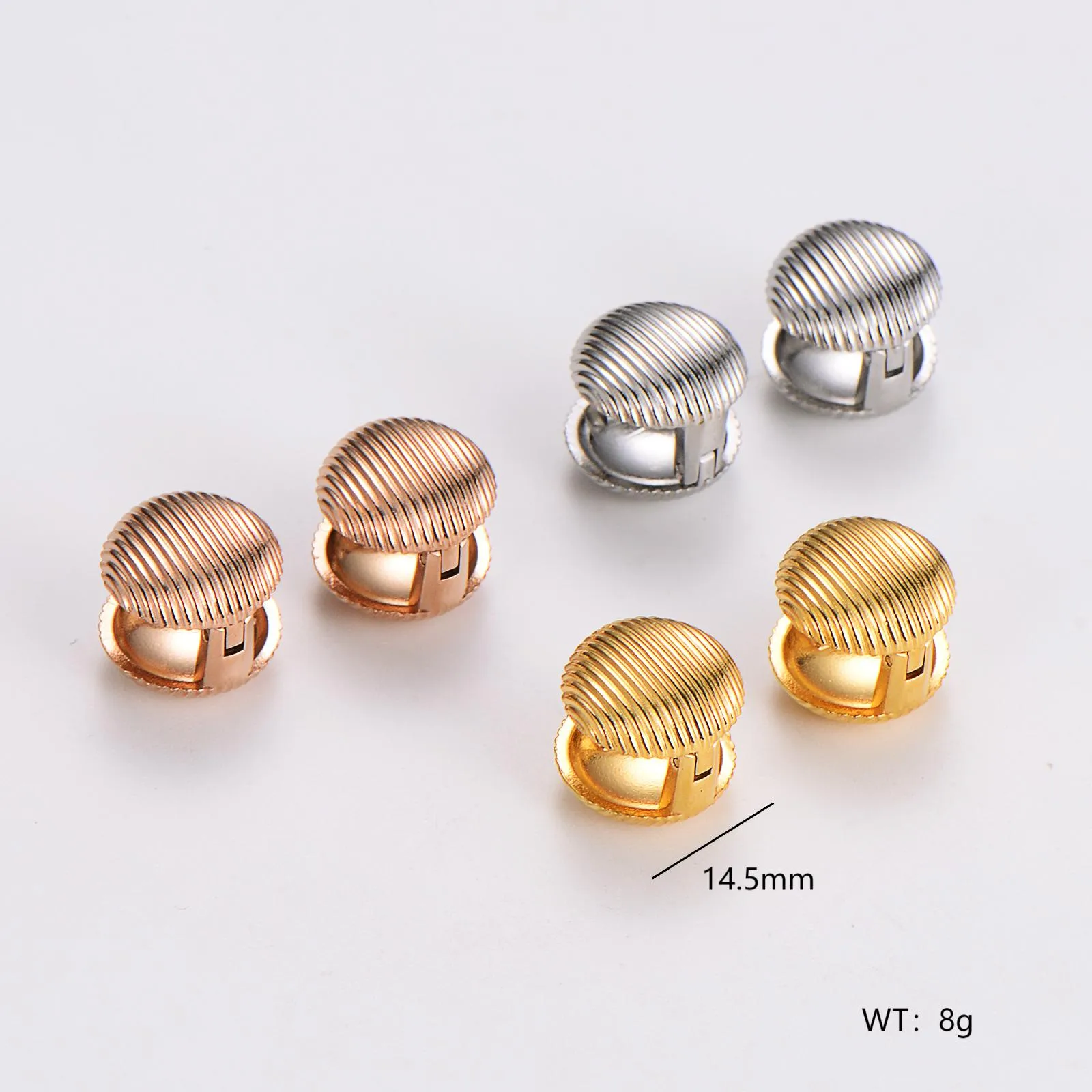 1 Pair Hip-Hop Retro Simple Style Round 304 Stainless Steel Ear Studs display picture 1