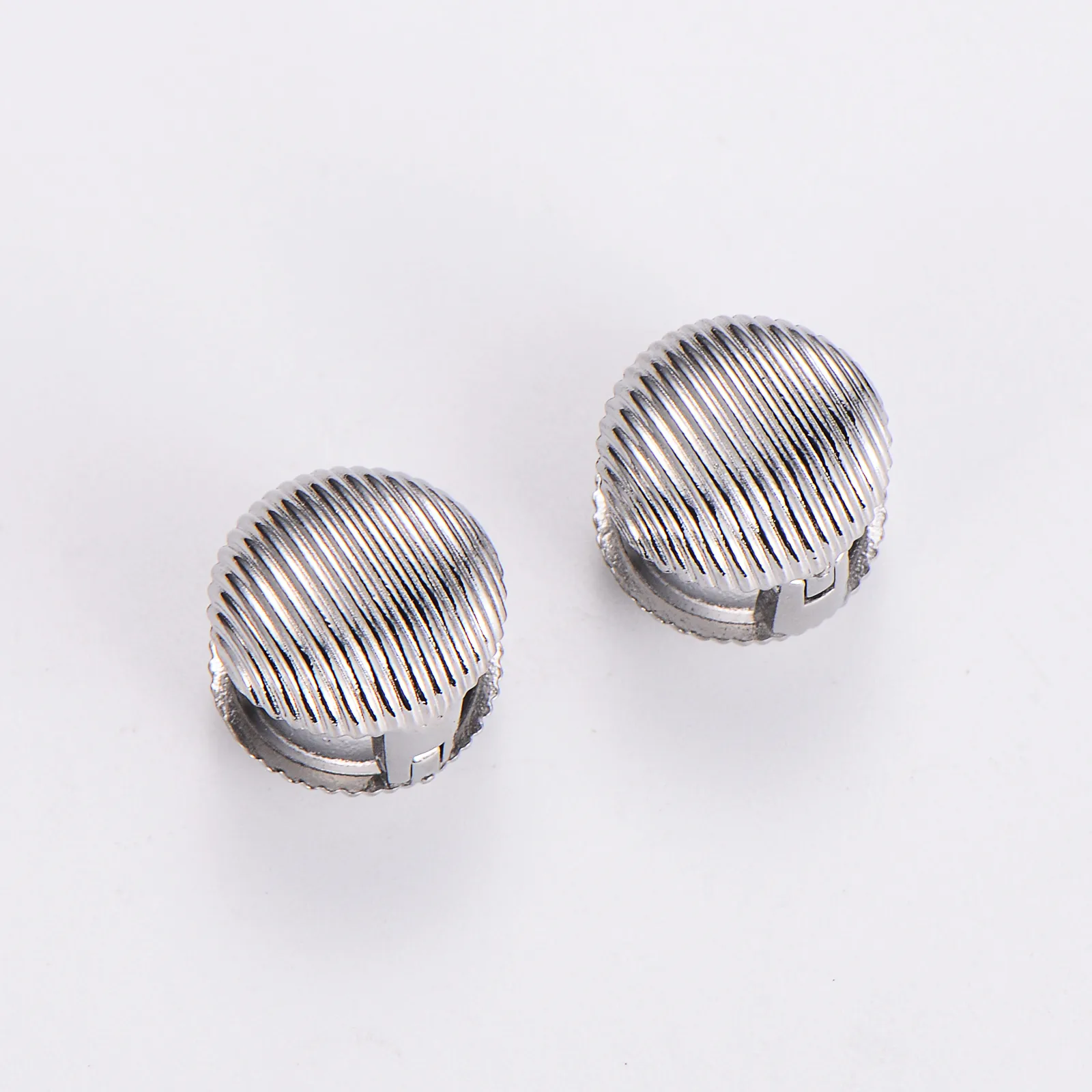 1 Pair Hip-Hop Retro Simple Style Round 304 Stainless Steel Ear Studs display picture 4