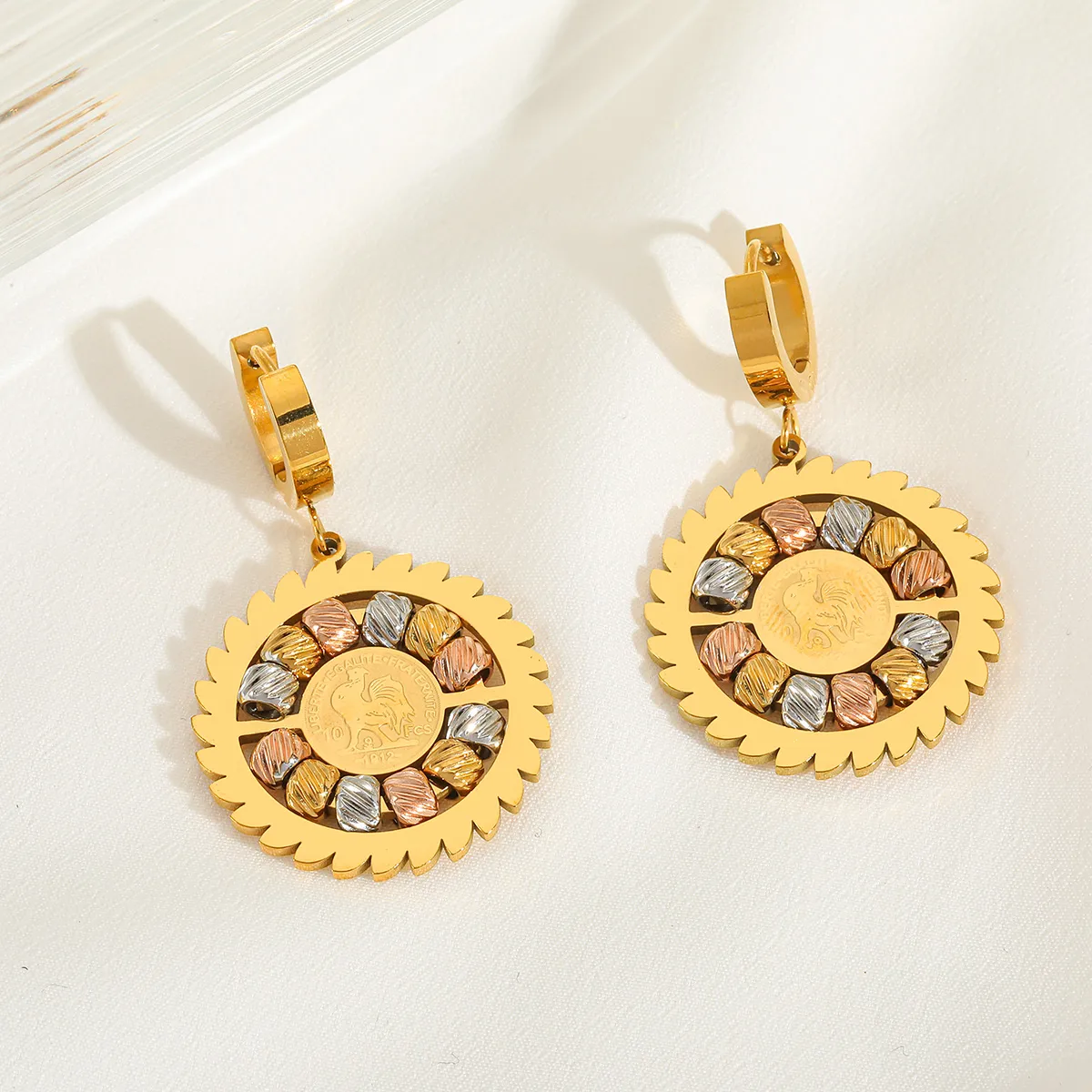 1 Pair Basic Simple Style Oval Water Droplets 304 Stainless Steel 18K Gold Plated Drop Earrings display picture 3