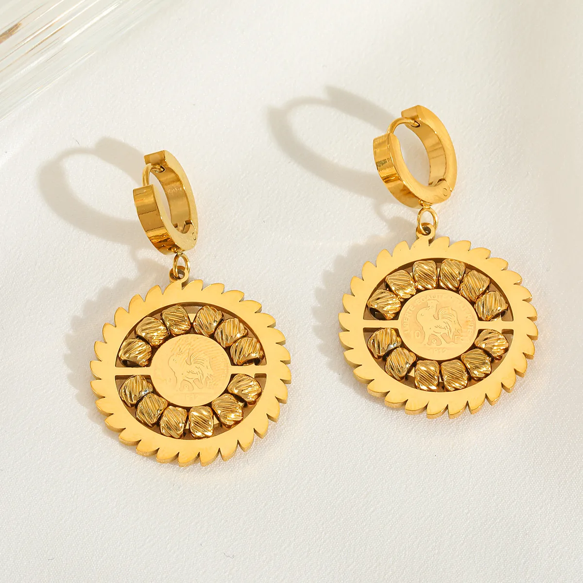 1 Pair Basic Simple Style Oval Water Droplets 304 Stainless Steel 18K Gold Plated Drop Earrings display picture 4