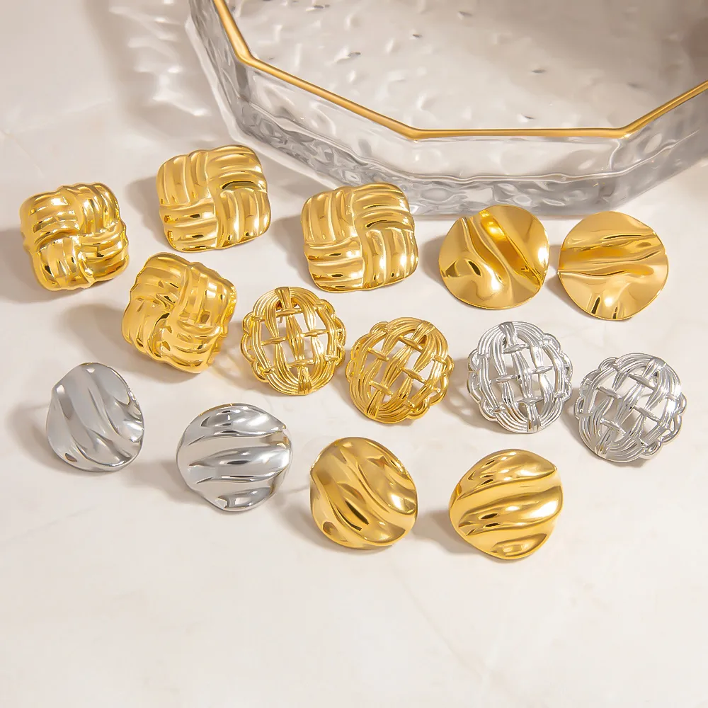 1 Pair Vintage Style Classic Style Irregular 304 Stainless Steel Ear Studs display picture 9