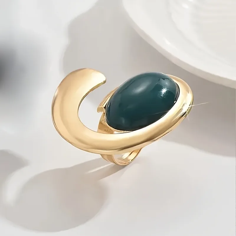 Vintage Style Simple Style Geometric Leopard Arylic Iron Women's Rings display picture 1