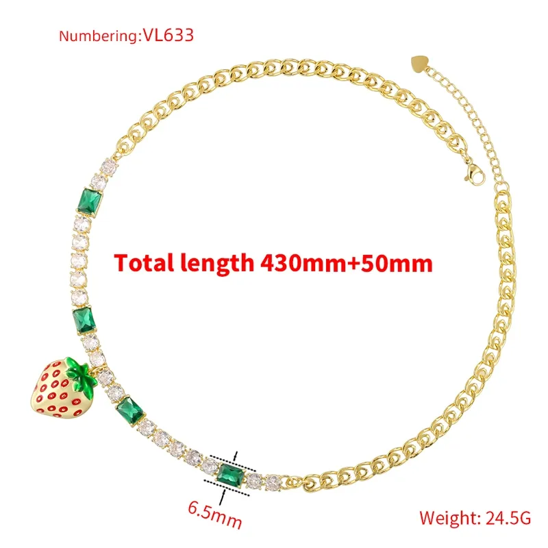 Elegant Luxurious Shiny Strawberry Copper Enamel Plating Inlay Zircon 18K Gold Plated Women's Jewelry Set display picture 2