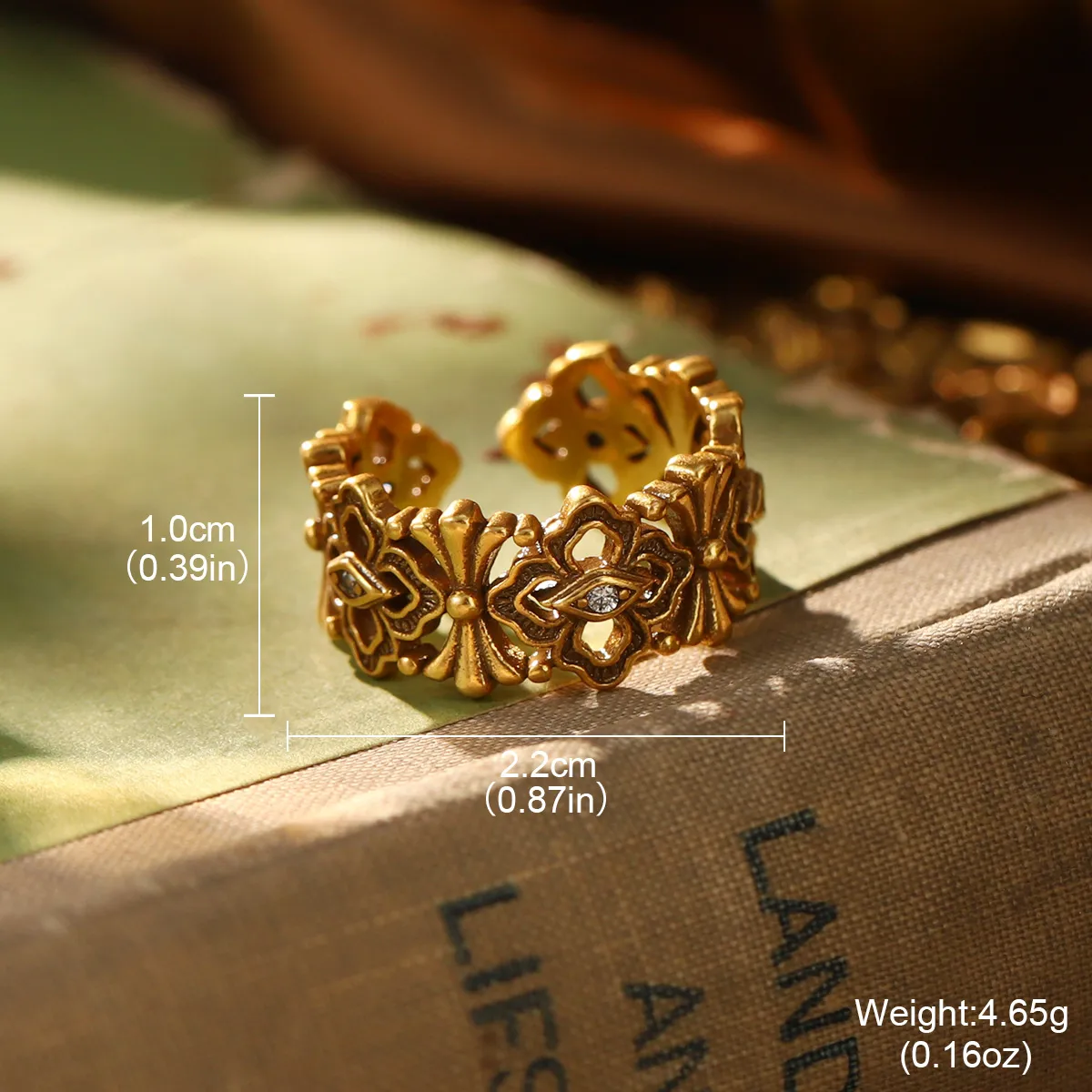 Classical Retro Geometric Brass Women's Rings Earrings display picture 2