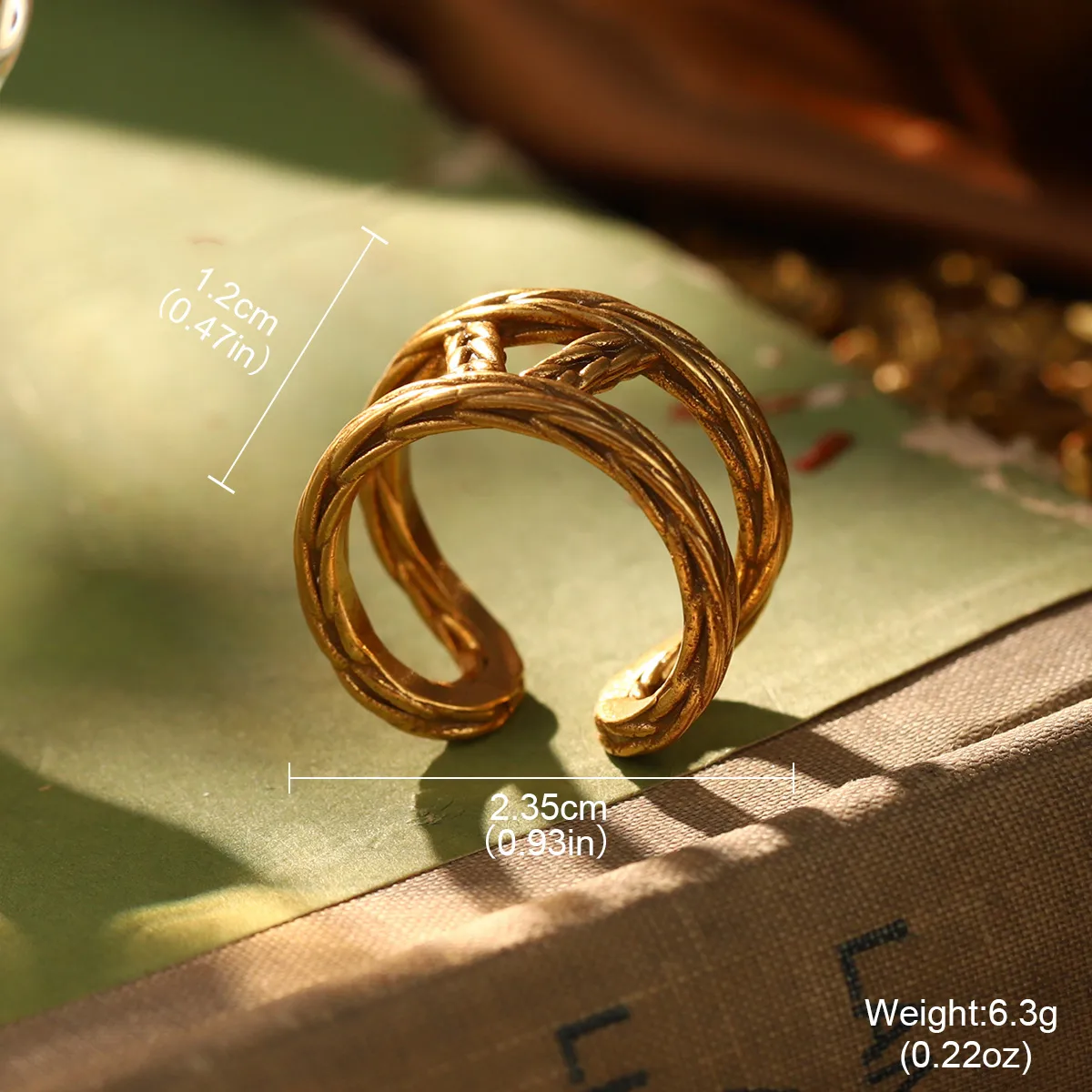 Classical Retro Geometric Brass Women's Rings Earrings display picture 3