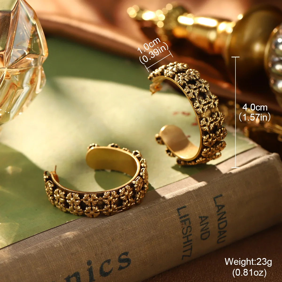 Classical Retro Geometric Brass Women's Rings Earrings display picture 7