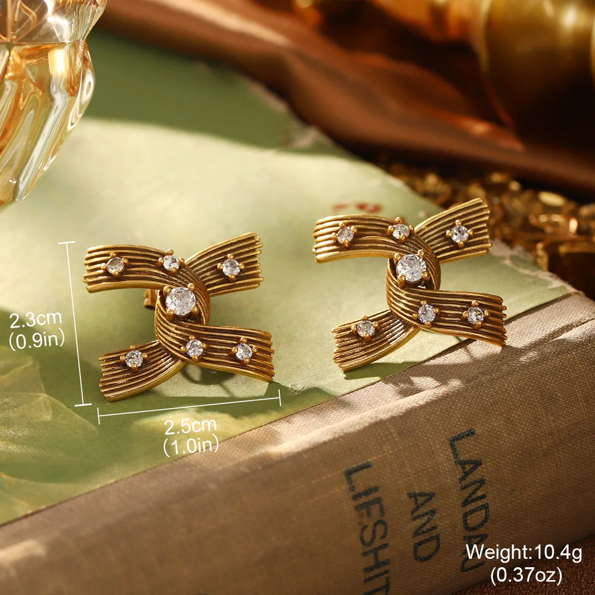 Classical Retro Geometric Brass Women's Rings Earrings display picture 9