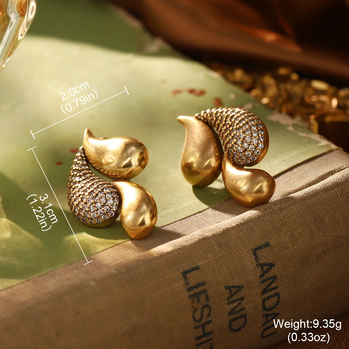 Classical Retro Geometric Brass Women's Rings Earrings display picture 12