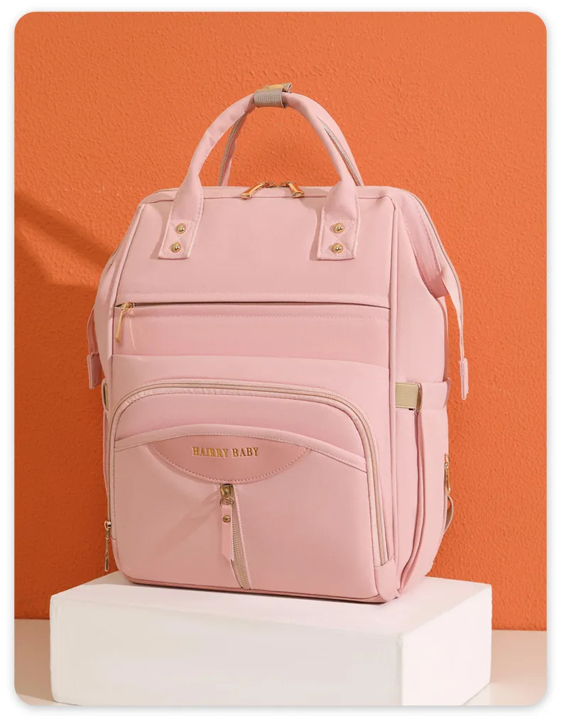 Portable Baby Diaper Bag  Large Capacity Out-of-Home Storage Bag Independent Milk Warehouse Multi-Compartment Mummy Backpack display picture 23