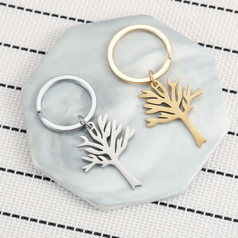 Simple Style Commute Life Tree 304 Stainless Steel Bag Pendant Keychain display picture 3