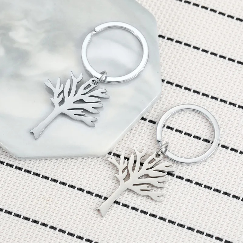 Simple Style Commute Life Tree 304 Stainless Steel Bag Pendant Keychain display picture 4