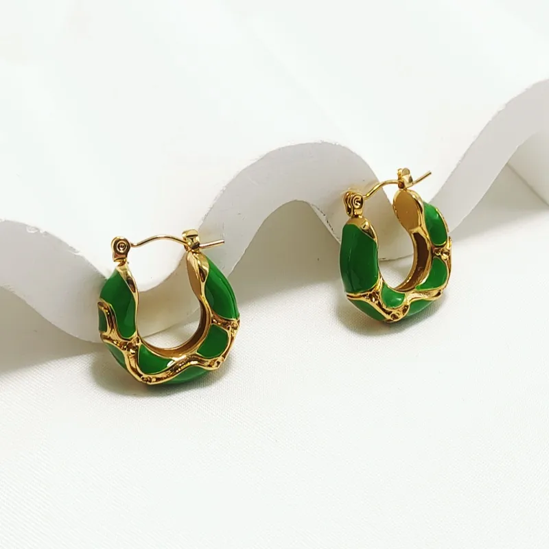 1 Pair Elegant Retro Geometric 304 Stainless Steel 18K Gold Plated Ear Studs display picture 4