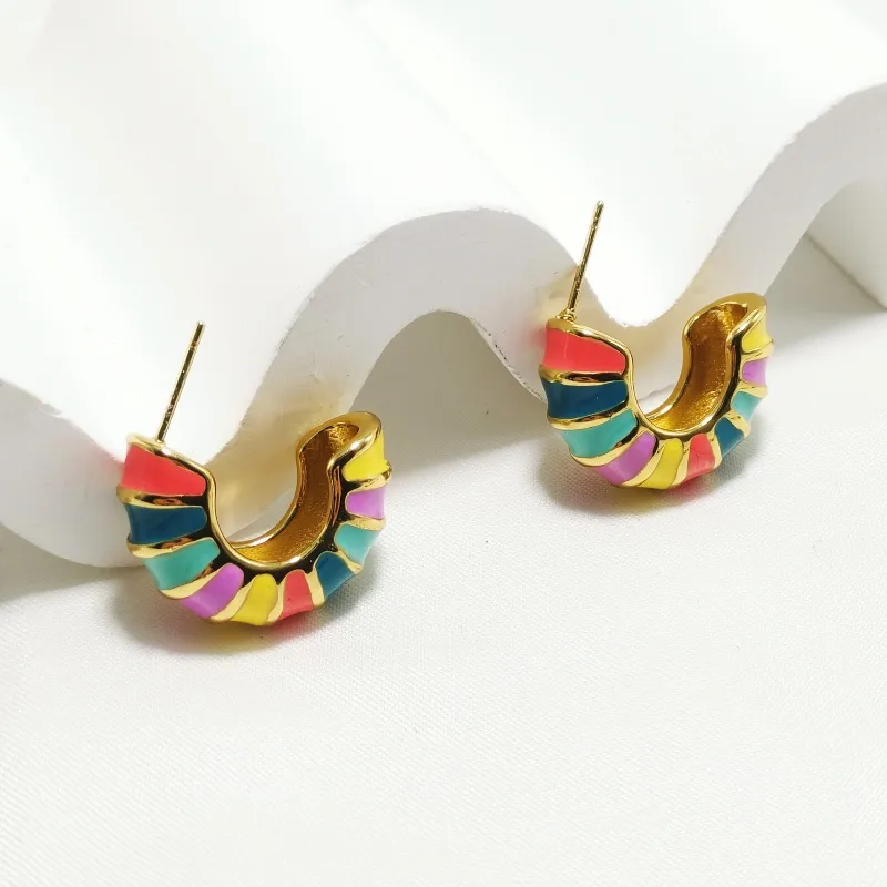 1 Pair Elegant Retro Geometric 304 Stainless Steel 18K Gold Plated Ear Studs display picture 3