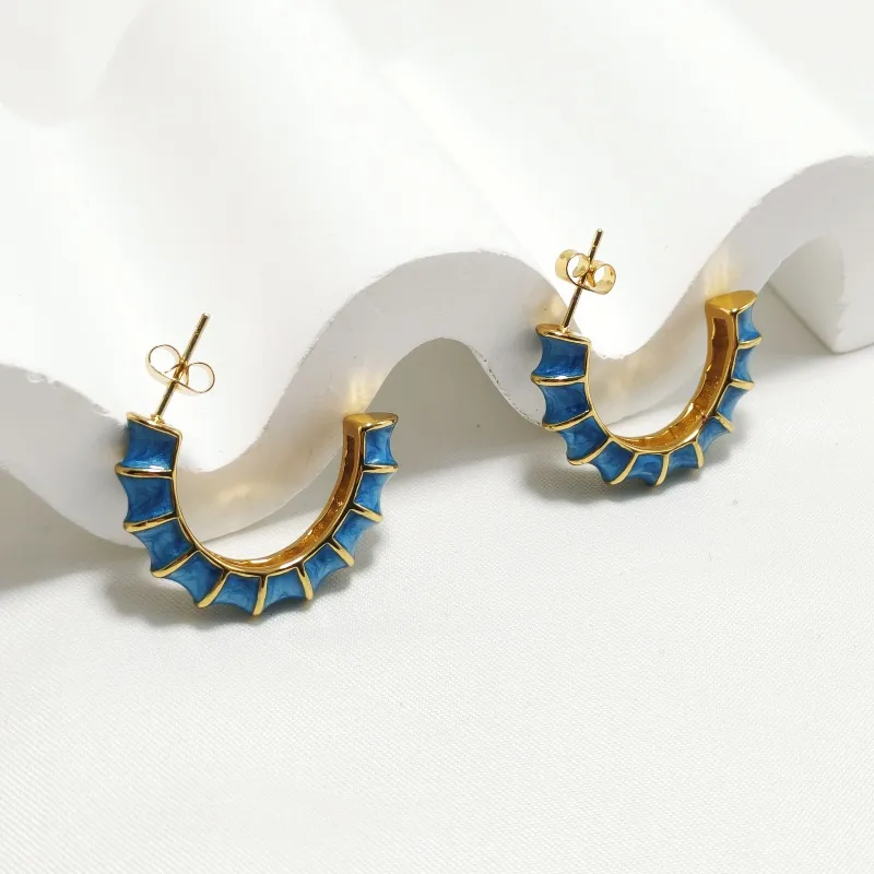 1 Pair Elegant Retro Geometric 304 Stainless Steel 18K Gold Plated Ear Studs display picture 2