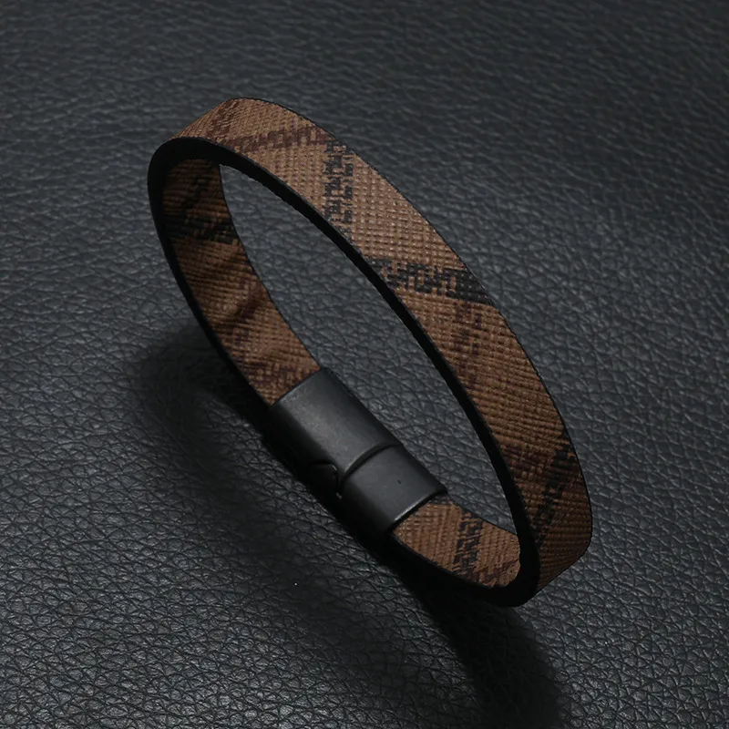 Simple Fashion European And American Style Bracelet Foreign Trade Printed Pattern Stripe Magnetic Buckle Bracelet  Factory Direct Sales display picture 5