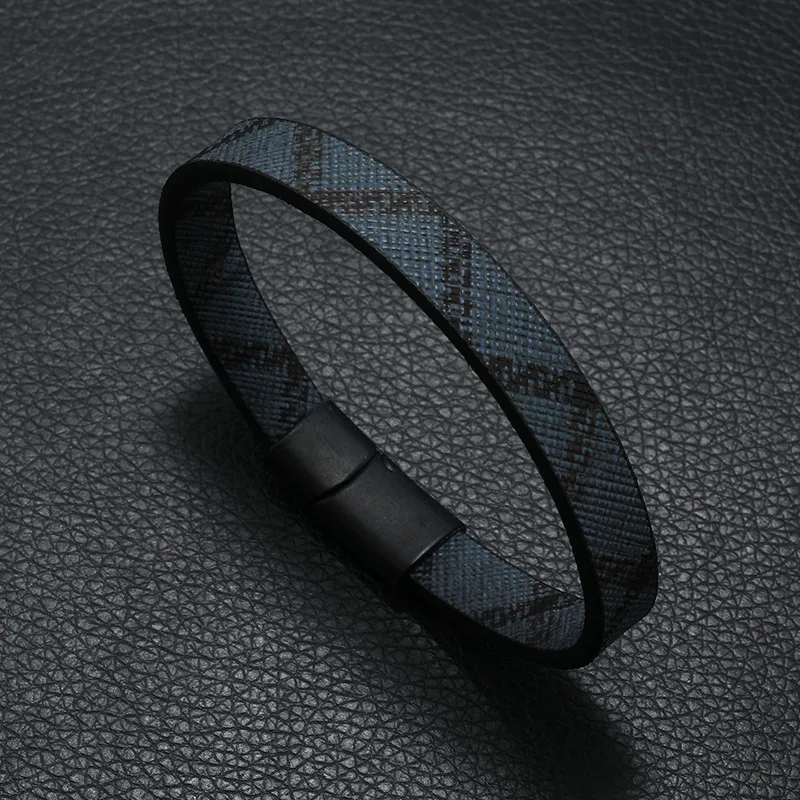 Simple Fashion European And American Style Bracelet Foreign Trade Printed Pattern Stripe Magnetic Buckle Bracelet  Factory Direct Sales display picture 4
