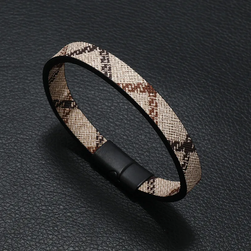Simple Fashion European And American Style Bracelet Foreign Trade Printed Pattern Stripe Magnetic Buckle Bracelet  Factory Direct Sales display picture 6