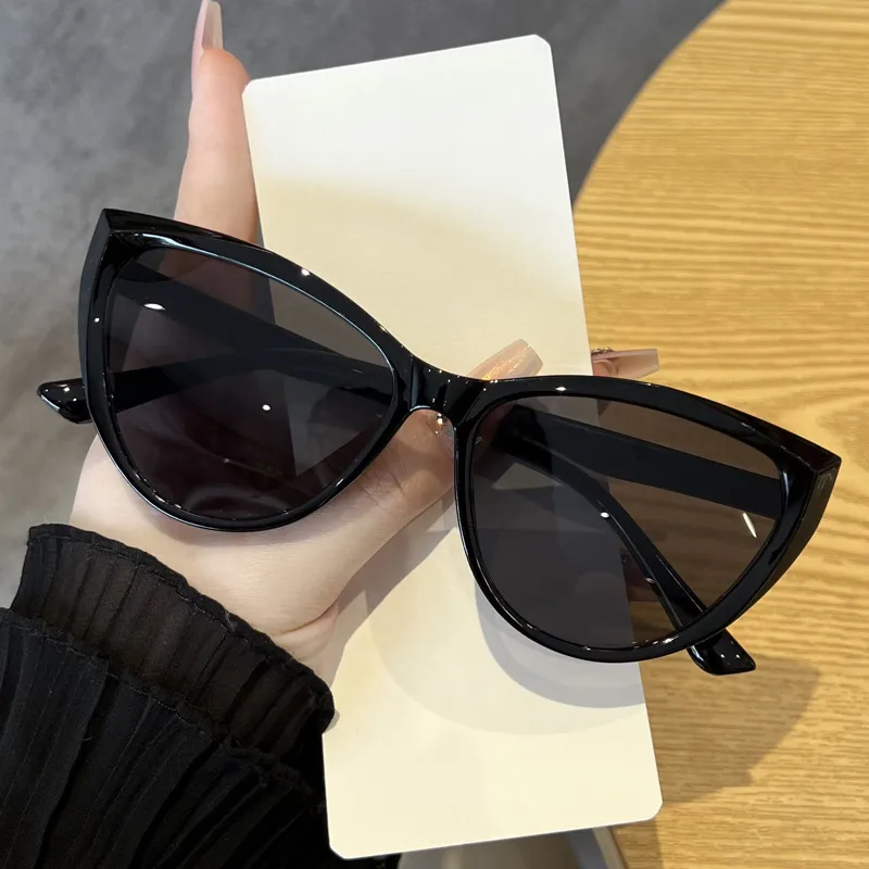Vacation Simple Style Solid Color Ac Cat Eye Full Frame Glasses display picture 1